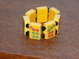 Vintage Mahjong Bakelite Catalin Stretchy Bracelet - $89.10