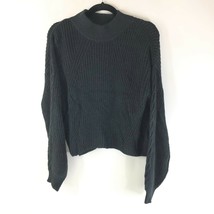 BP Womens Sweater Mock Neck Chunky Knit Ribbed Pullover Black Size XS - £16.65 GBP
