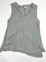 Sigrid Olsen Top Womens Large 100% Linen White Gray Sleeveless Tank - £18.63 GBP