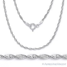 Solid 925 Sterling Silver 1.7mm Twist-Rope Magic-Flex Link Chain Necklace Italy - £18.21 GBP+