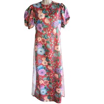 NWOT Red Floral Print Short Puff Sleeve Ao Dai Size 6 - £25.58 GBP