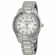 NEW August Steiner AS8122SS Women&#39;s Silver Diamond Dial Watch 40mm crystal bezel - £35.57 GBP