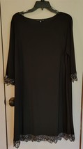 Womens Plus 18W Tiana B. Black Lace Cuffs &amp; Hem Cocktail Dress - $28.71