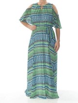 Calvin Klein Womens Printed Halter Maxi Dress Size 2 Color Capri Black - £109.12 GBP
