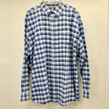 Wrangler 20X Button Down Shirt Mens XXL Used Western Casual Blue Plaid - £12.43 GBP