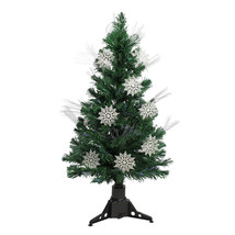 US Seller 3&#39; Fiber Optic Artificial Christmas Tree White Snowflakes Multicolor L - $190.98