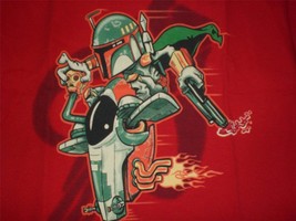 TeeFury Star Wars YOUTH XL &quot;Boba Fink&quot; Boba Fett Ratt Fink Mash Up RED - £10.35 GBP