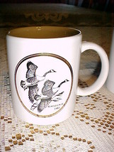 Collectible Mug Signed (Jerry) Raedeke 1993 Canada Geese;Wh/Gold Trim;3.5&quot;H X 3&quot; - £7.83 GBP