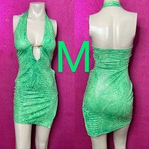 Sexy Jade Snakeskin Textured Halter Club Dress~Size M - £23.10 GBP