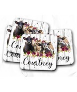 Personalized Cow Coasters, Funny Coaster Set, Cow Gifts For Women, Farm ... - £3.92 GBP