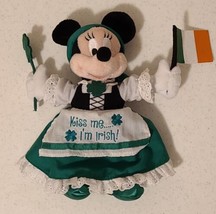 Authentic Disneyland Walt Disney World Minnie Mouse Irish 9&quot; Plush Doll  - £12.89 GBP