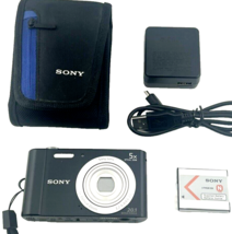 Sony CyberShot DSC W800 Digital Camera 20.1 MP 5x Zoom Black Near Mint TESTED - £131.99 GBP