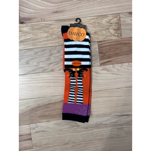 Davco Womens Socks Witch Boots Halloween Striped Knee High Hosiery 9-11 New - $6.79