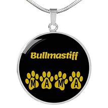 Bullmastiff Mama Circle Necklace Stainless Steel or 18k Gold 18-22&quot; Dog Owner Lo - £35.48 GBP