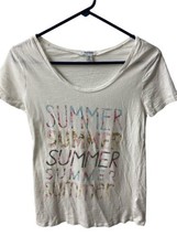 Old Navy T Shirt Women Size XS Spellout White Heather  - £3.18 GBP