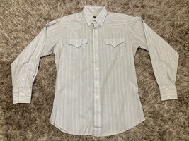 Vintage Panhandle Slim 16-35 Stripe Western Long Sleeve Shirt. Made In Usa. - £7.75 GBP