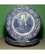 Liberty Blue dinner plate Set of 4 ironstone 10&quot; diameter Independence H... - $48.45