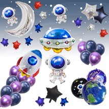 Ufo Outer Space Decorations Party Supplies Foil Balloons Boy Birthday Baby Showe - £22.13 GBP