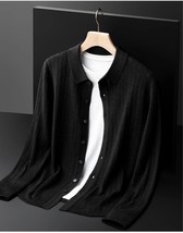 Senior design Lapel  cardigan sweater men&#39;s spring and autumn new style fashion  - £130.38 GBP