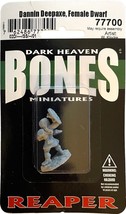 Reaper Dark Heaven Bones 28mm Dannin Deepaxe, Female Dwarf Pack New Sealed 77700 - $4.99