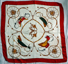 Vintage Scarf / Bandanna Silk Carriages &amp; Crests  - £23.97 GBP