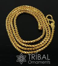 22&quot; long solid 22kt yellow gold rope chain necklace best gifting chain ch578 - £2,325.63 GBP