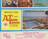 Atlantic Towers Hotel Brochures Letters Rate Sheet Receipt Envelope Miam... - $57.42
