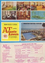Atlantic Towers Hotel Brochures Letters Rate Sheet Receipt Envelope Miami Beach - £44.96 GBP