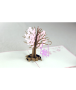 Romantic 3D Pop-Up Card: Valentine&#39;s Day Love, Couple on Cherry Blossom ... - £4.63 GBP