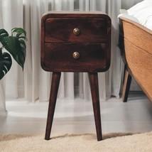 Artisan Furniture Solid Wood Mini California Walnut Curved Bedside, Brown - $160.00