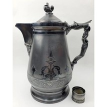 1800s Wilcox CUADRUPLE Plated Carafe Ceramic Lined Inside - $2,672.82 MXN