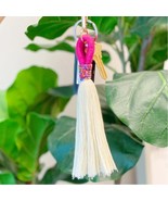 Maya Bay Tasseled Key Chain Bag Charm Orchid Pink - $290.57 MXN