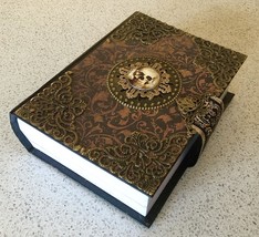 Halloween Gothic Grimoire Spooky Themed Faux Book Box w Side Clasp - £7.01 GBP