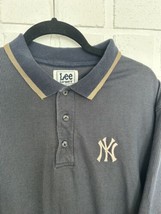 Vintage New York Yankees Polo Shirt Mens Large Lee Sport Dark Blue - £19.12 GBP