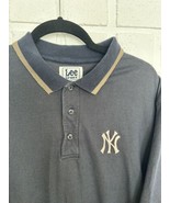 Vintage New York Yankees Polo Shirt Mens Large Lee Sport Dark Blue - £19.27 GBP