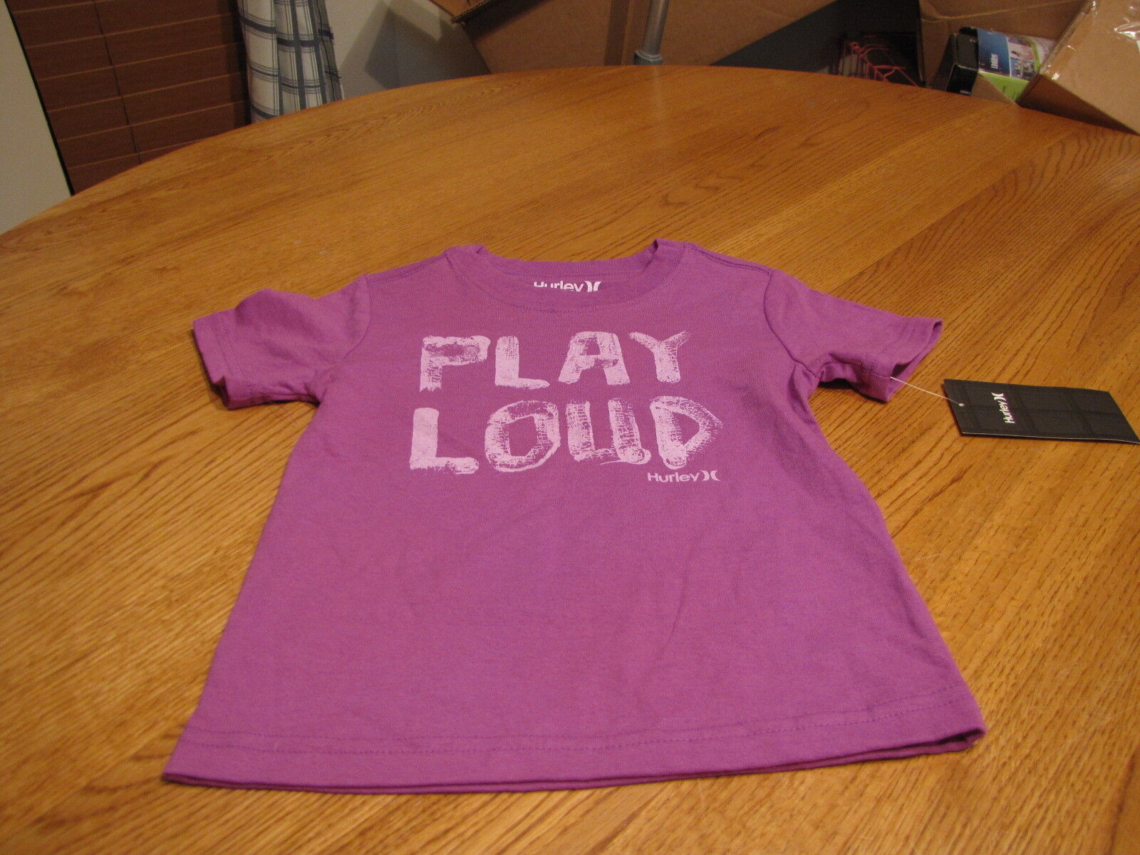 Hurley youth boy&#39;s medium kids t shirt surf skate Play loud neon purple ... - $7.71