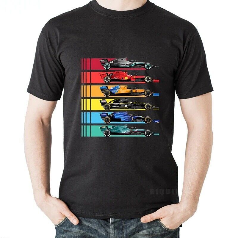 Formula 1 motorsport F1 motor racing rainbow t-shirt - $15.84+