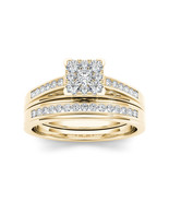 Authenticity Guarantee 
10K Yellow Gold 0.50 CT TDW Diamond Square Brida... - $899.99