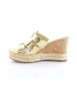 Franco Sarto Womens 9.5 M Gold Fioret Leather Strappy Wedge Sandals NIB YT4 - $58.79