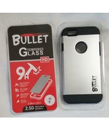 SILVER BULLET HARD CELL PHONE CASE &amp; IMPACT RESISTANT PROTECTIVE GLASS I... - £5.24 GBP