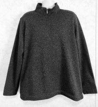 Van Heusen Men&#39;s 1/4 Zip Knit Sweater Long Sleeve Pullover Charcoal Specks SZ XL - £17.01 GBP