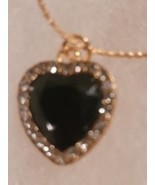 Onyx Heart Womens Necklace Pendant Jewelry w/Gift Box  - £14.09 GBP