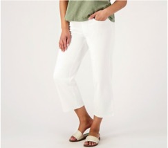 Belle by Kim Gravel TripleLuxe Twill Wide Leg Guacho Jeans (White, 2) A5... - £21.86 GBP