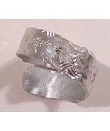 Handmade Silver-Color Metal Textured Wrap Ring - £3.93 GBP