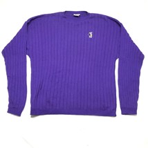 Walt Disney World Mickey Mouse Golf Sweater Mens 2XL Purple Chunky Knit Crew - £14.90 GBP