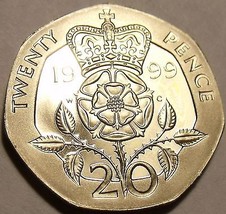 Edelstein Cameo Beweis Großbritannien 1999 20 Pence ~ Nur 79,401 Minted - $9.96