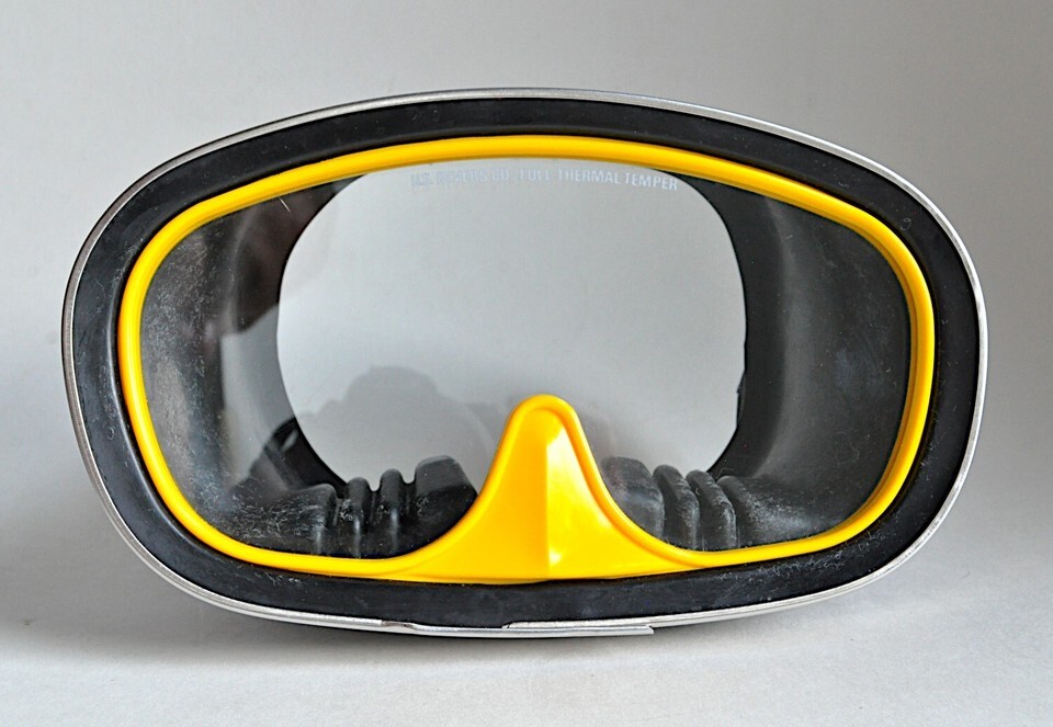 70s US Divers Aqua-Naut 5055 Dive Mask Box Purge Valve Full Temper AquaLung VTG Item image 7