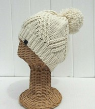 New Kids Winter Beanie Hat Knitted With Pom Pom Cream Warm Soft #E - £6.07 GBP