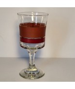 Libbey Brandywine Pattern Goblet Glass 6.25in Tall Brown Maroon Gold Vin... - £6.75 GBP