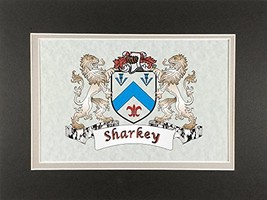 Sharkey Irish Coat of Arms Print - Frameable 9&quot; x 12&quot; - $19.55